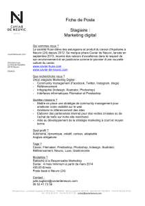 Fiche de Poste  Stagiaire : Marketing digital