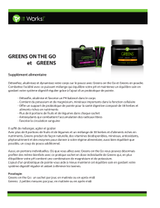 GREENS ON THE GO et GREENS Supplément alimentaire