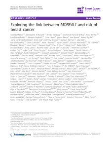 Exploring the link between MORF4L1 and risk of breast cancer Open Access