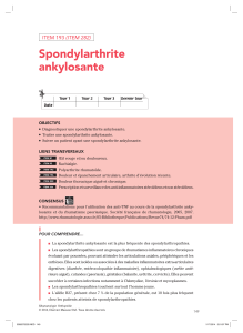 Spondylarthrite ankylosante (Item 282) OBJECTIFS