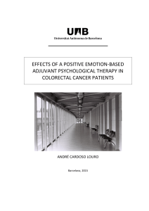 EFFECTS OF A POSITIVE EMOTION-BASED ADJUVANT PSYCHOLOGICAL THERAPY IN COLORECTAL CANCER PATIENTS