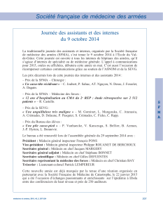 Société française de médecine des armées du 9 octobre 2014
