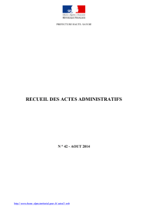 RECUEIL DES ACTES ADMINISTRATIFS N ° 42 - AOUT 2014
