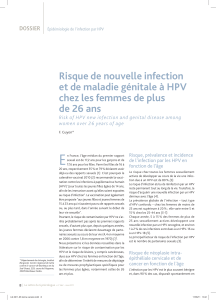 E Risque de nouvelle infection et de maladie génitale à HPV