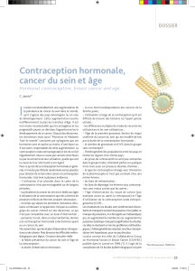 I Contraception hormonale, cancer du sein et âge doSSiEr