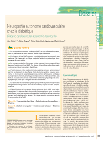 Dossier thématique Neuropathie autonome cardiovasculaire chez le diabétique