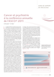 L Cancer et psychiatrie à la conférence annuelle de l’ASCO® 2011