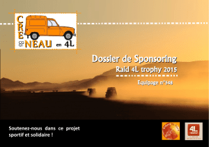 Dossier de Sponsoring Raid 4L trophy 2015 Equipage n°548