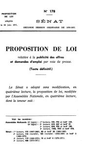 PROPOSITION DE LOI SÉNAT