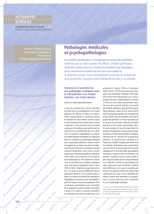 Pathologies médicales et psychopathologies ACTUALITÉS SCIENCES