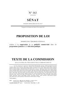 S ÉNAT PROPOSITION DE LOI TEXTE DE LA COMMISSION N° 163