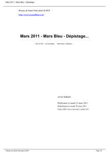 Mars 2011 - Mars Bleu - Dépistage... xavier barbaud