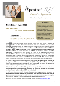 Newsletter – Mai 2012 C’est le printemps …