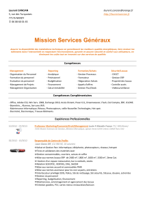 Mission Services Généraux  Laurent CANCIAN   