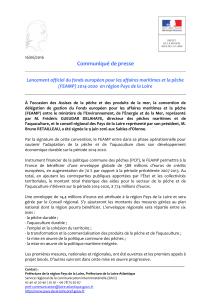 CP - Lancement officiel du fonds européen pour les affaires maritimes et la pêche (FEAMP) 2014-2020 en région Pays de la Loire PDF - 68,79 ko
