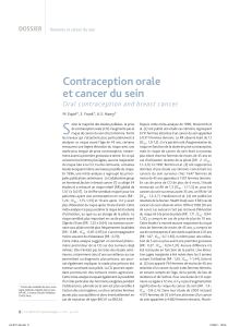 S Contraception orale et cancer du sein Oral contraception and breast cancer