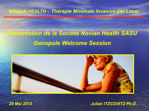 Présentation de la Société Novian Health SASU Genopole Welcome Session