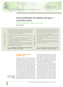 Immunothérapie du diabète de type 1 : nouvelles pistes