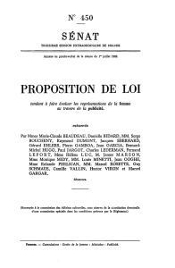 SÉNAT PROPOSITION DE LOI N° 450 BOUCHENY, Raymond DUMONT, Jacques EBERHARD,
