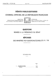JOURNAL OFFICIEL DE LA RÉPUBLIQUE FRANÇAISE DEBATS PARLEMENTAIRES QUESTIONS