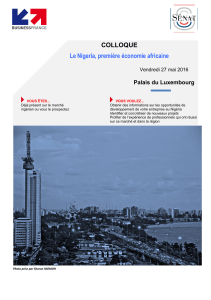 COLLOQUE Le Nigeria, première économie africaine  Palais du Luxembourg