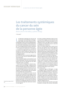 L Les traitements systémiques du cancer du sein de la personne âgée