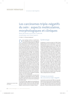 D Les carcinomes triple-négatifs du sein : aspects moléculaires, morphologiques et cliniques