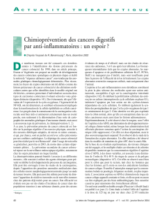 Chimioprévention des cancers digestifs par anti-inflammatoires : un espoir ?