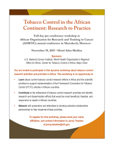 Tobacco Control in the African Continent: Research to Practice