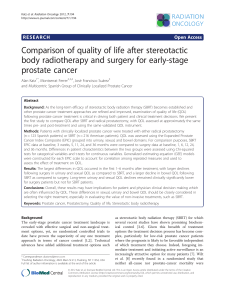 Comparison of quality of life after stereotactic prostate cancer