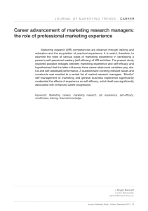 Career advancement of marketing research managers: