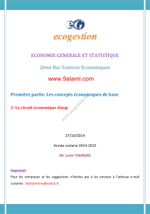 www.9alami.com ECONOMIE GENERALE ET STATISTIQUE 2ème Bac Sciences Economiques