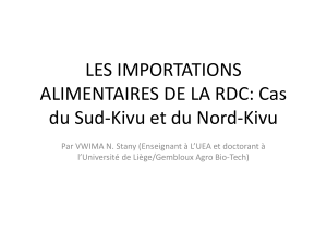 LES IMPORTATIONS ALIMENTAIRES DE LA RDC: Cas du Sud-Kivu et du Nord-Kivu