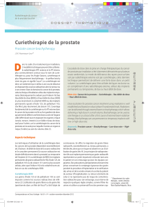 D Curiethérapie de la prostate Prostate cancer brachytherapy