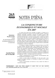 265 LA CONJONCTURE ÉCONOMIQUE ET SOCIALE EN 2007