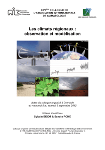 Les climats régionaux : observation et modélisation  XXV