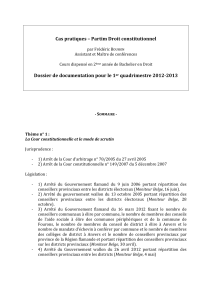 Cas	pratiques	–	Partim	Droit	constitutionnel  Dossier	de	documentation	pour	le	1 quadrimestre	2012‐2013