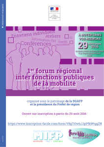 Programme et inscriptions pour le forum régional mobilité inter fonctions publiques PDF - 801,61 ko