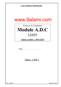 Module A.D.C www.9alami.com Cours Sciences de l’ingénieur