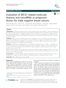 BRCA1-related molecular Evaluation of features and microRNAs as prognostic