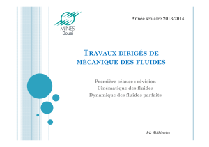 T RAVAUX DIRIGÉS DE MÉCANIQUE DES FLUIDES Année scolaire 2013-2014