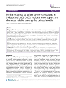 Media response to colon cancer campaigns in