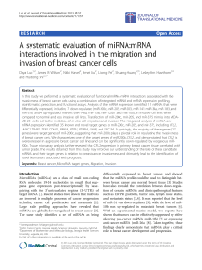 A systematic evaluation of miRNA:mRNA interactions involved in the migration and