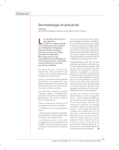L Éditorial Dermatologie et précarité R.Viraben