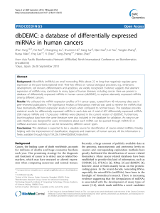 dbDEMC: a database of differentially expressed miRNAs in human cancers Open Access