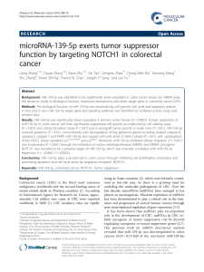 microRNA-139-5p exerts tumor suppressor function by targeting NOTCH1 in colorectal cancer