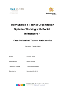 How Should a Tourist Organization Optimize Working with Social Influencers?