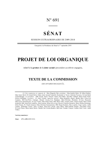 SÉNAT PROJET DE LOI ORGANIQUE N° 691 TEXTE DE LA COMMISSION