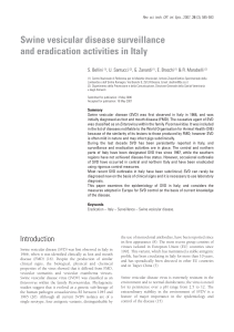 Swine vesicular disease surveillance and eradication activities in Italy S. Bellini