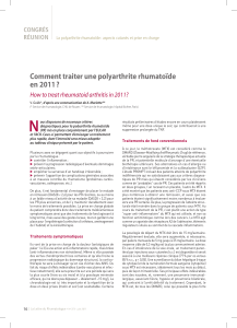 N Comment traiter une polyarthrite rhumatoïde en 2011 ? Congrès-Réunion
